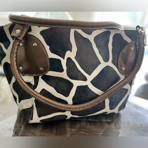 Stylish Brown and White Women's Bag Animal Print